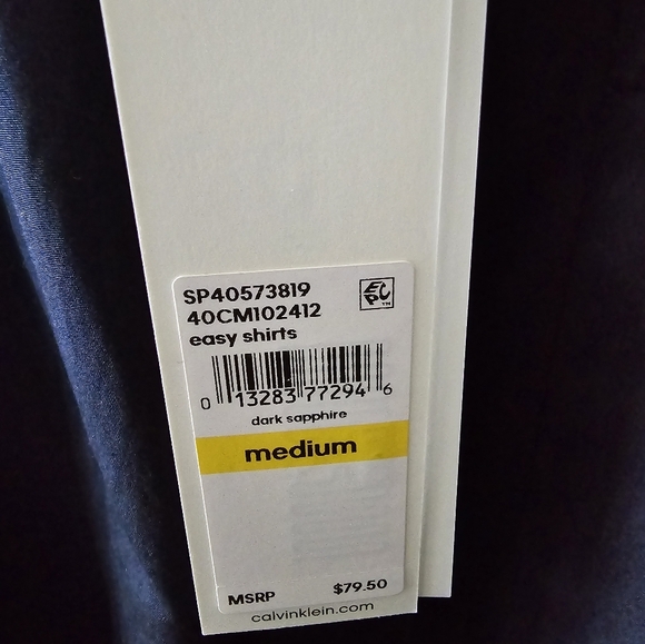 CALVIN KLEIN  Long Sleeve Easy Shirt Medium - Picture 3 of 6
